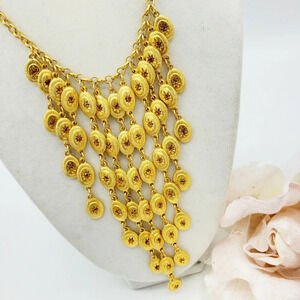 Vintage Goldtone Waterfall Necklace (80s) Brand New